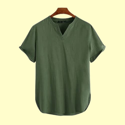 Super Westan Men Solid Straight Kurta(Green)
