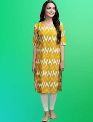 Dream Beauty Fashion Women Printed A-line Kurta(Yellow)