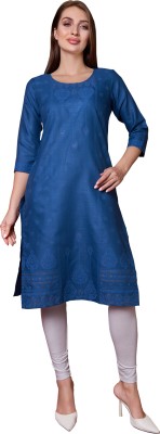 True Spirit Women Printed A-line Kurta(Blue)