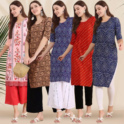 1 Stop Fashion Women Printed A-line Kurta(Multicolor)