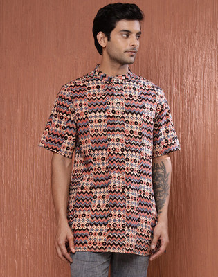 Fabindia Men Printed Straight Kurta(Multicolor)