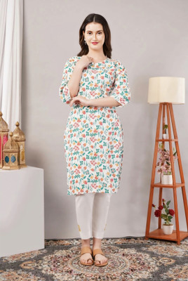 FASHIONIVA Women Printed Straight Kurta(Multicolor)