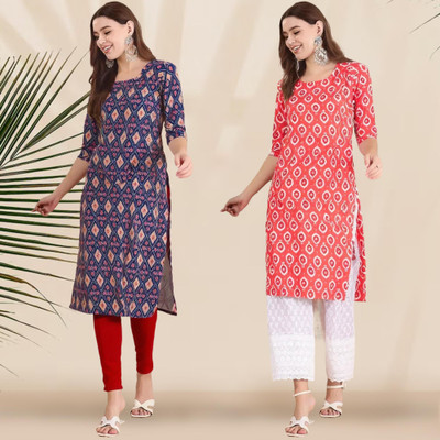 1 Stop Fashion Women Printed A-line Kurta(Multicolor)