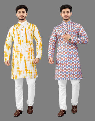 DHASU TRENDZ Men Printed Straight Kurta(Multicolor)