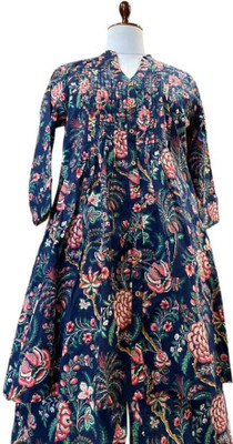 AKSHMANI COUTURE Women Solid A-line Kurta(Blue)
