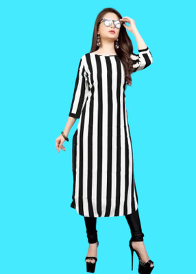 Maheshvi Women Printed A-line Kurta(Black)