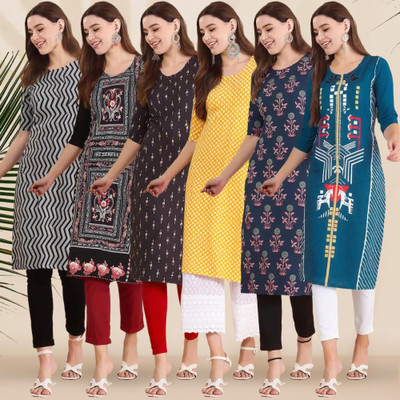 1 Stop Fashion Women Printed A-line Kurta(Multicolor)