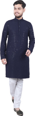 SQS Men Solid Straight Kurta(Multicolor)