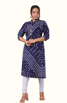 PARTH FASHIONS Women Self Design A-line Kurta(Blue)