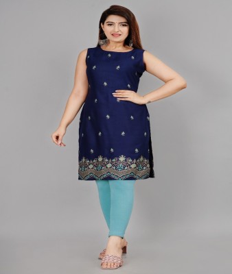 saanvi collection Women Floral Print A-line Kurta(Blue)