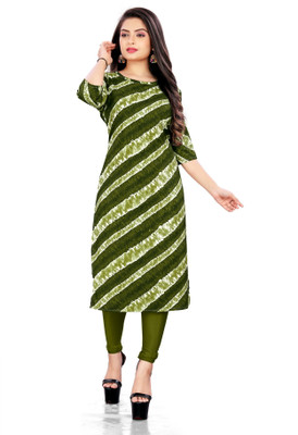 RAVI CREATION YOGICHOWK Women Printed A-line Kurta(Green)
