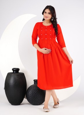 simran Women Embroidered Anarkali Kurta(Red)