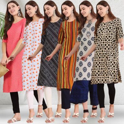 EthnicBasket Women Printed A-line Kurta(Multicolor)