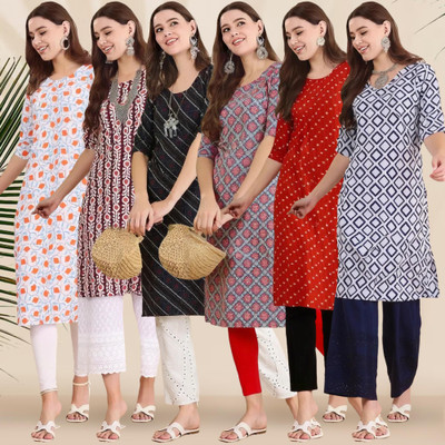 1 Stop Fashion Women Printed A-line Kurta(Multicolor)