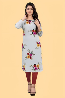 SHREE INFINITY EXPORT Women Floral Print A-line Kurta(Grey)