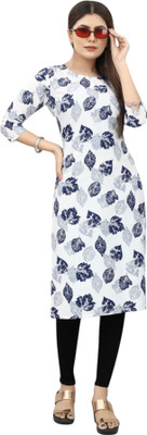 Maridiifashion Women Printed Straight Kurta(Blue)