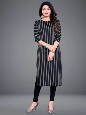 HouseOfCommon Women Printed A-line Kurta(Black)