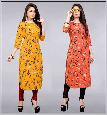 Shree Sarvottam Fashion Women Printed Flared Kurta(Multicolor)