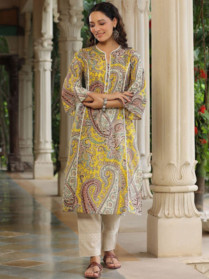 KURTIES Women Printed, Paisley A-line Kurta(Multicolor)