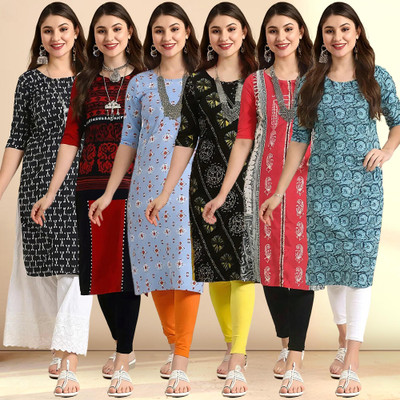 1 Stop Fashion Women Printed A-line Kurta(Multicolor)