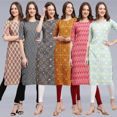 1 Stop Fashion Women Printed A-line Kurta(Multicolor)