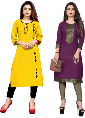 Maaa Meladi CreationS Women Self Design, Woven Design Straight Kurta(Multicolor)