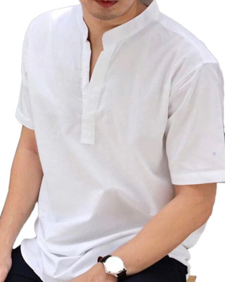 Edinwolf Men Solid A-line Kurta(White)