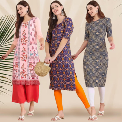1 Stop Fashion Women Printed A-line Kurta(Multicolor)