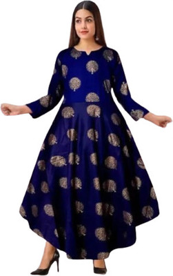 THE FTDIVA Flared/A-line Gown(Blue)