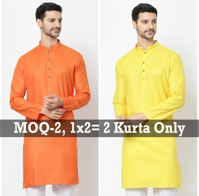 Tsarina Men Solid Straight Kurta(Multicolor)