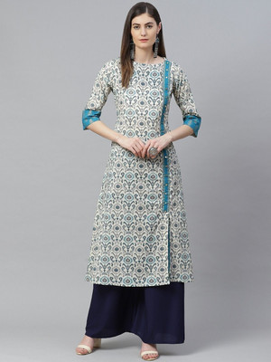 Yash Gallery Women Ikat A-line Kurta(Multicolor)