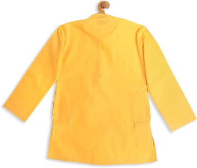 VASTRAMAY Baby Boys Solid A-line Kurta(Yellow)