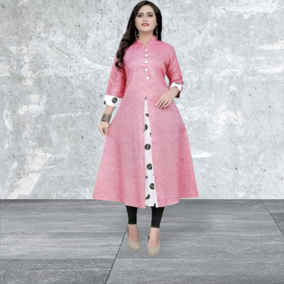 Db Fashion Cv Women Embroidered Straight Kurta(Pink)