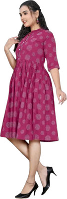 Rangrasiya Fashionj Women Printed Anarkali Kurta(Maroon)