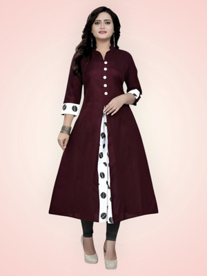 Texpa Fashions Women Self Design A-line Kurta(Maroon)