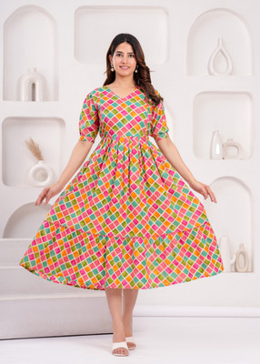 grinah fashion Flared/A-line Gown(Multicolor)