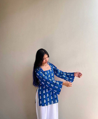 BHAWANA FASHION Women Printed Ethnic Dress Kurta(Blue)