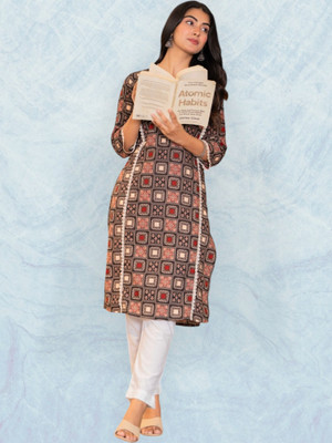 Jaipuur Trend Women Embroidered Straight Kurta(Multicolor)