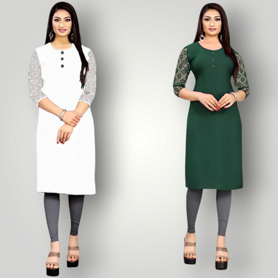 Coft Women Solid Straight Kurta(Multicolor)