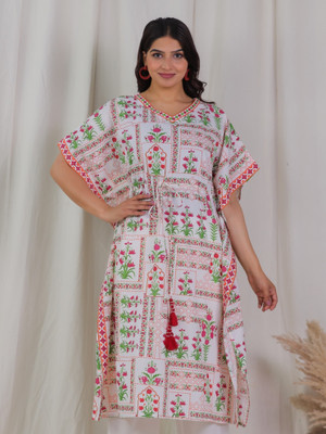 Aramya Women Printed Straight Kurta(White)