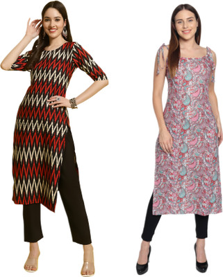 HouseOfCommon Women Self Design Straight Kurta(Multicolor)