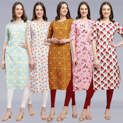 1 Stop Fashion Women Printed A-line Kurta(Multicolor)