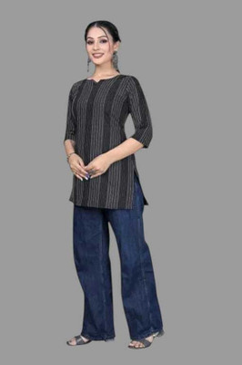 Texpa Creationkl Women Printed Straight Kurta(Green)