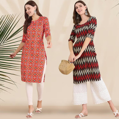1 Stop Fashion Women Printed A-line Kurta(Multicolor)