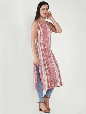 KAALAXI Women Printed Straight Kurta(Multicolor)