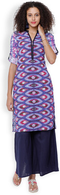 Vishudh Women Printed Straight Kurta(Multicolor)