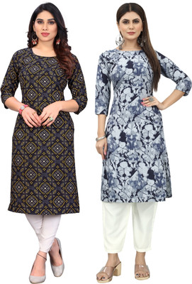 MARIDI FASHION Women Printed Straight Kurta(Multicolor)