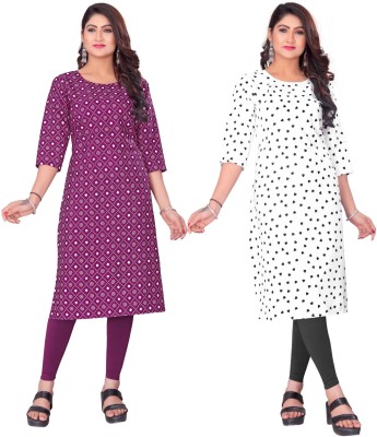 Dhruti Vaste Women Printed A-line Kurta(Multicolor)