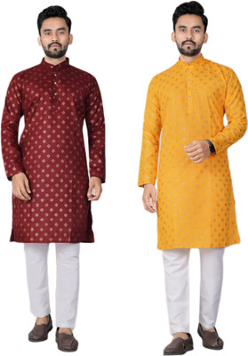 DHASU TRENDZ Men Printed Straight Kurta(Multicolor)