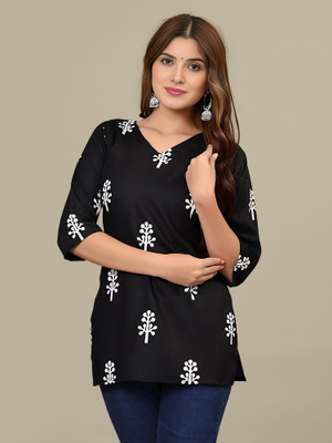 Kashonaa Casual Printed Women Black Top